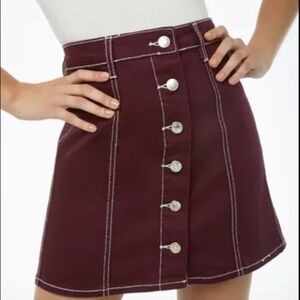 Y2K VINTAGE FOREVER 21 Purple Denim Mini Skirt SZ L.